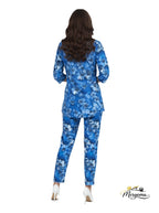 Blue Floral Kurti & Pant Co-Ord Set
