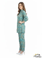 Teal Floral Kurti & Pant Co-Ord Set