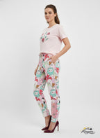 Cartoon Print Lycra Pyjama Set – T-Shirt & Pants
