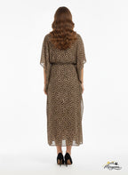 Leopard Print Drawstring Kaftan