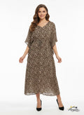 Leopard Print Drawstring Kaftan
