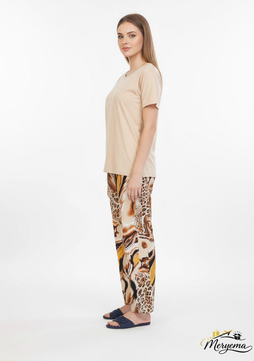 Beige Nightwear Set