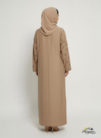 Taupe Nida Abaya with Silver Embellishment