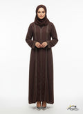 Cocoa Brown Chiffon & Satin Abaya