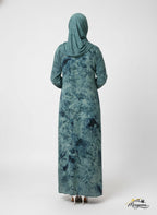 Teal & Seafoam Mineral Print Abaya