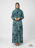 Teal & Seafoam Mineral Print Abaya