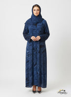 Dark Sapphire & Navy Marble Abaya