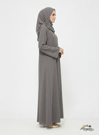 Slate Grey Minimalist Panel Abaya