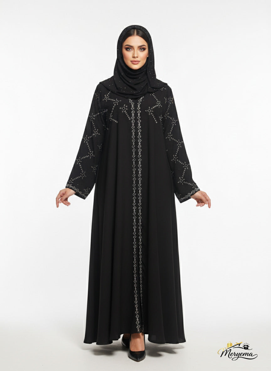 Embellished Black Abaya