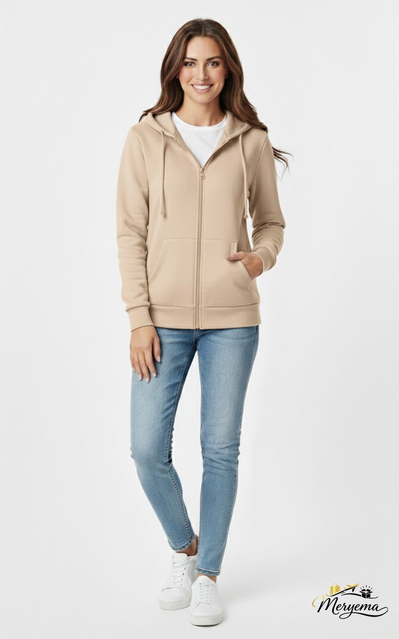 Full-Zip Hoodie with Kangaroo Pocket