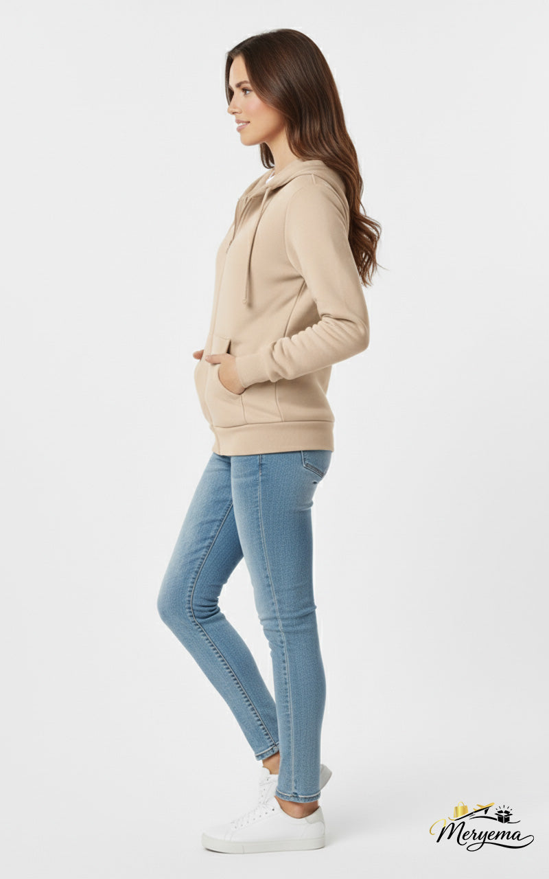 Full-Zip Hoodie with Kangaroo Pocket