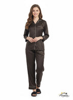 Espresso Brown Satin Nightsuit