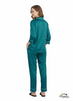 Emerald Green Satin Nightsuit