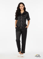 Black Luxury Satin Pajama Set
