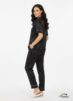 Black Luxury Satin Pajama Set