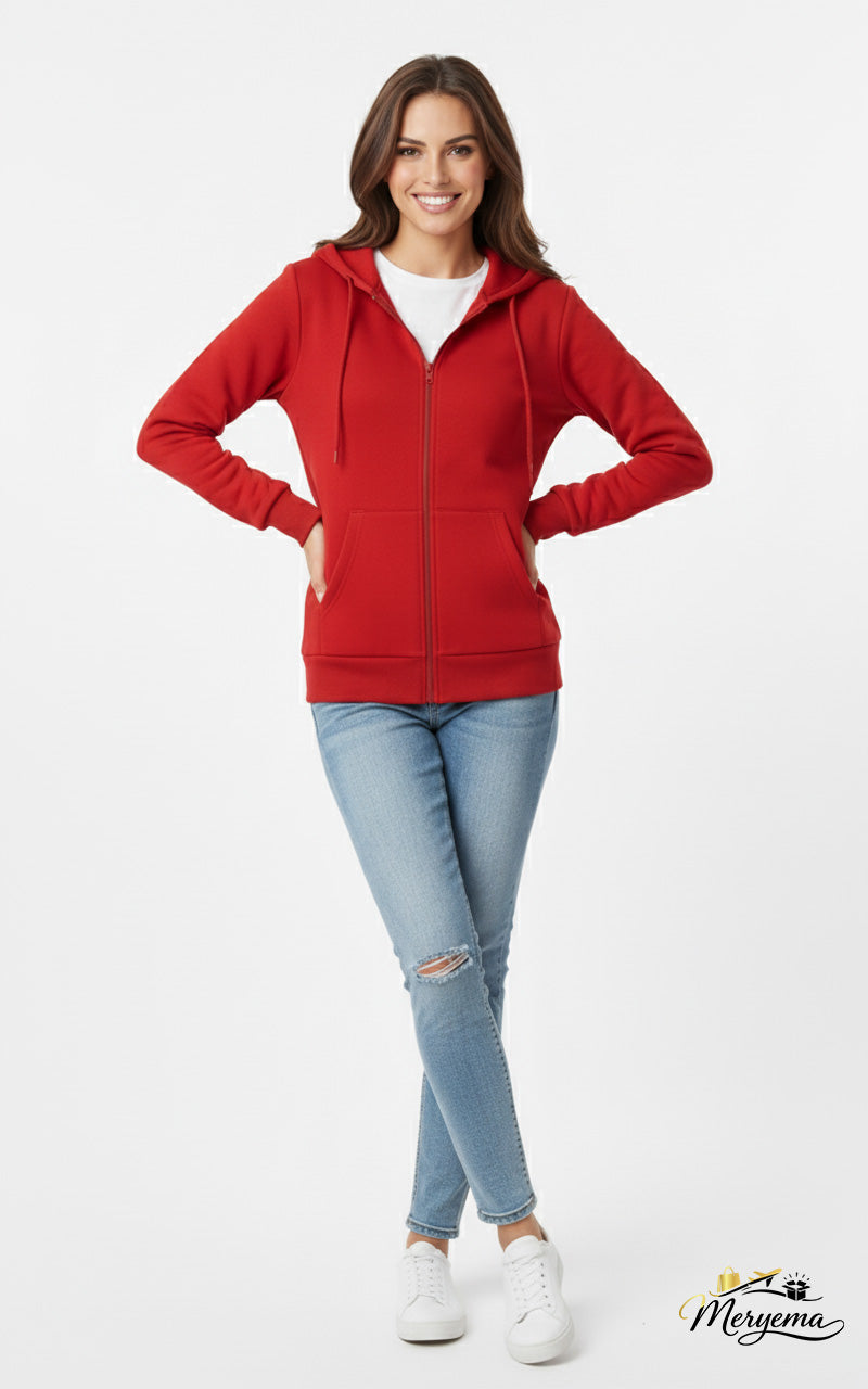 Cardinal Red Full-Zip Hoodie