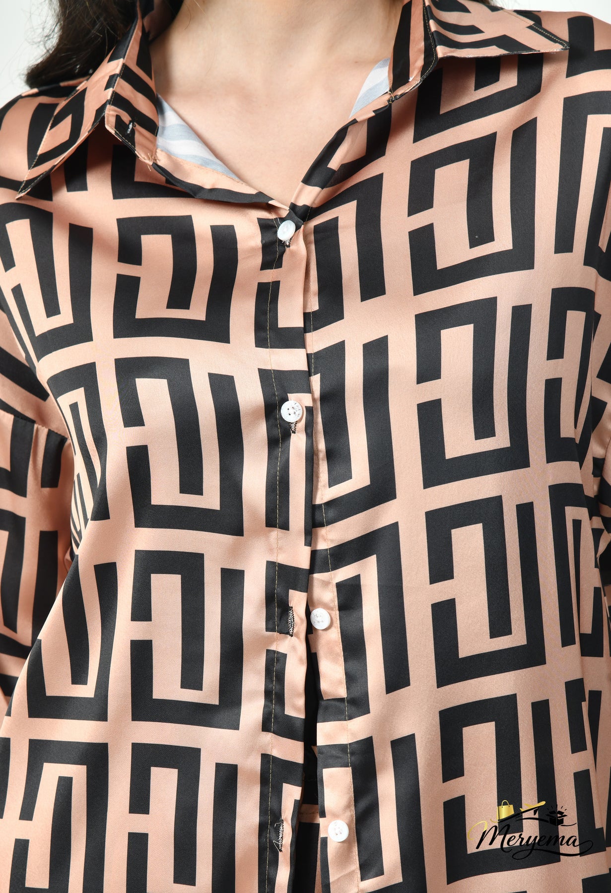 Geometric Satin Co-Ord Set