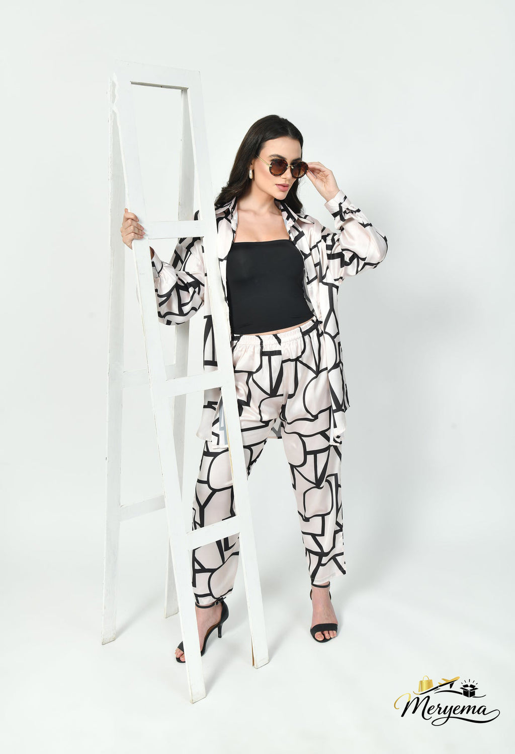 Geometric Co-Ord Set – Japanese Satin