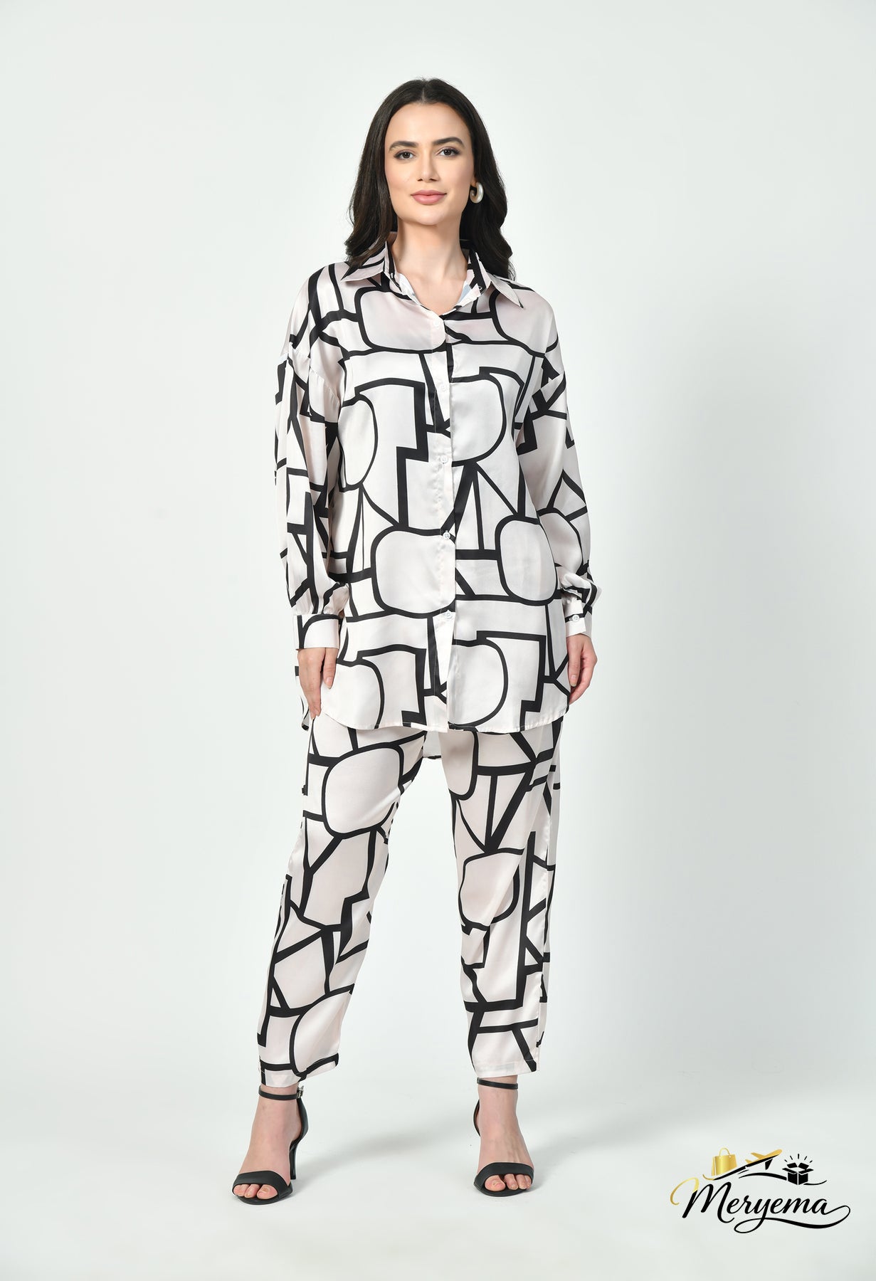 Geometric Co-Ord Set – Japanese Satin