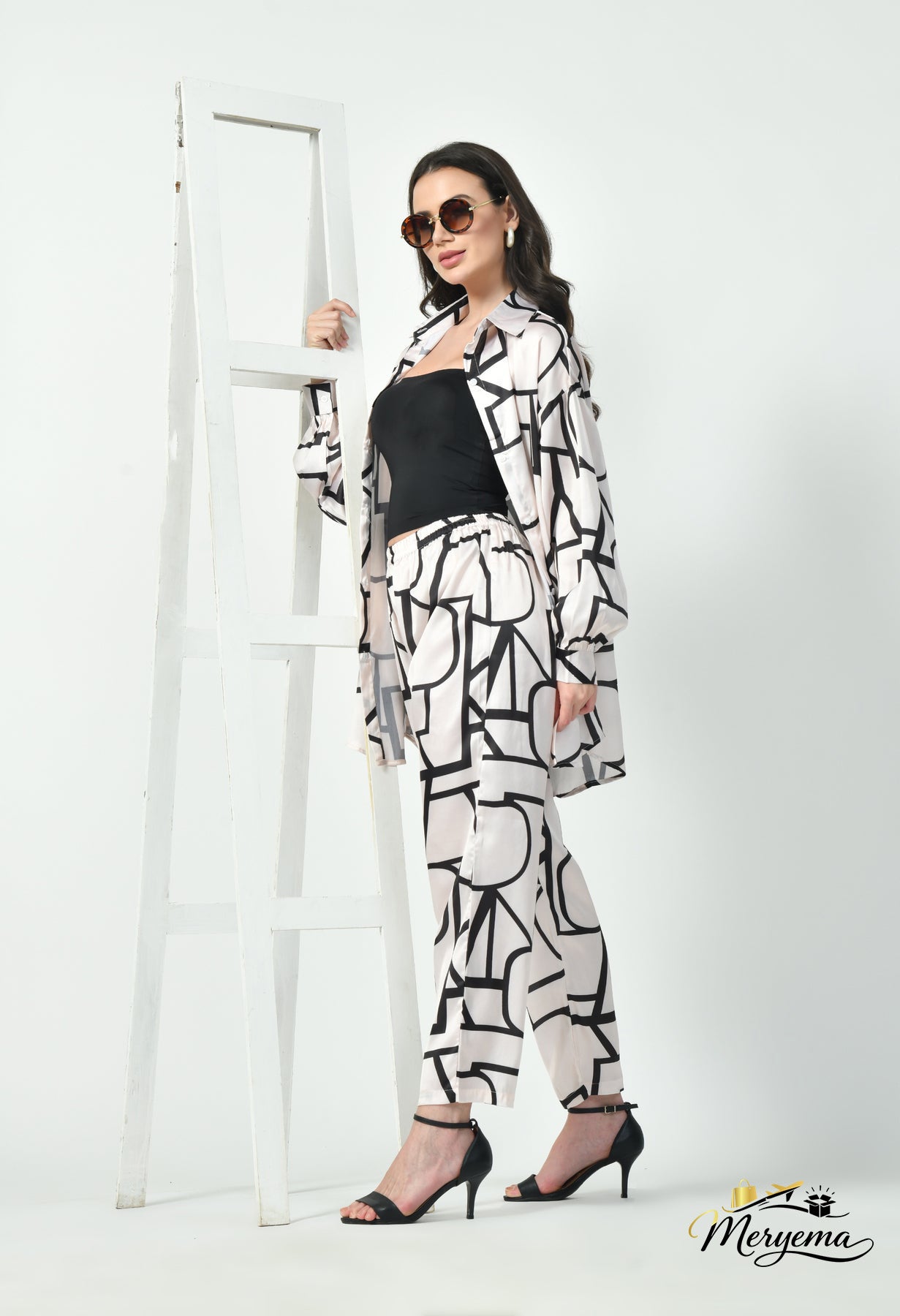 Geometric Co-Ord Set – Japanese Satin