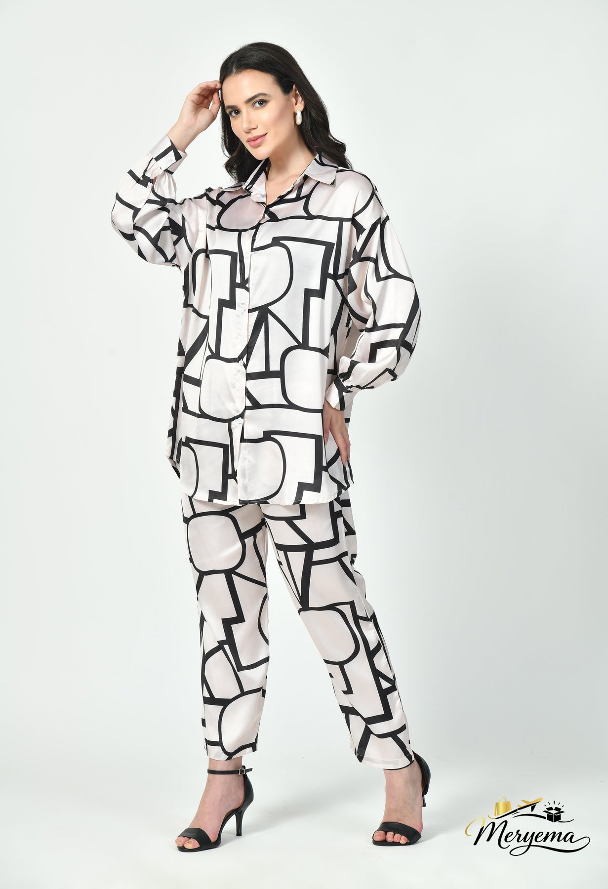 Geometric Co-Ord Set – Japanese Satin