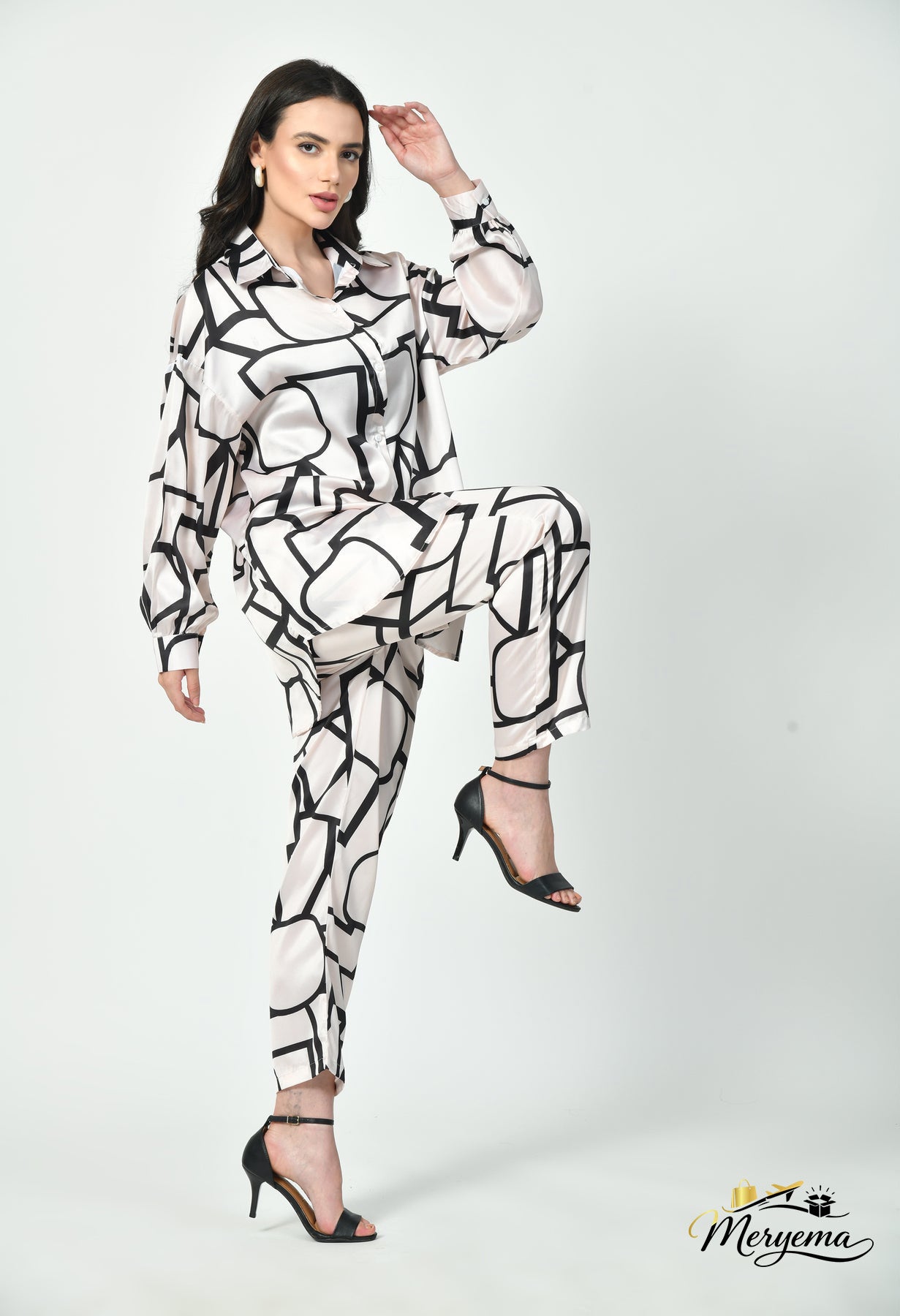 Geometric Co-Ord Set – Japanese Satin