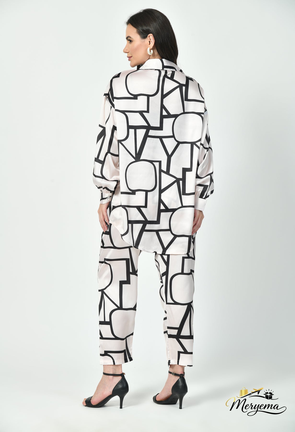 Geometric Co-Ord Set – Japanese Satin